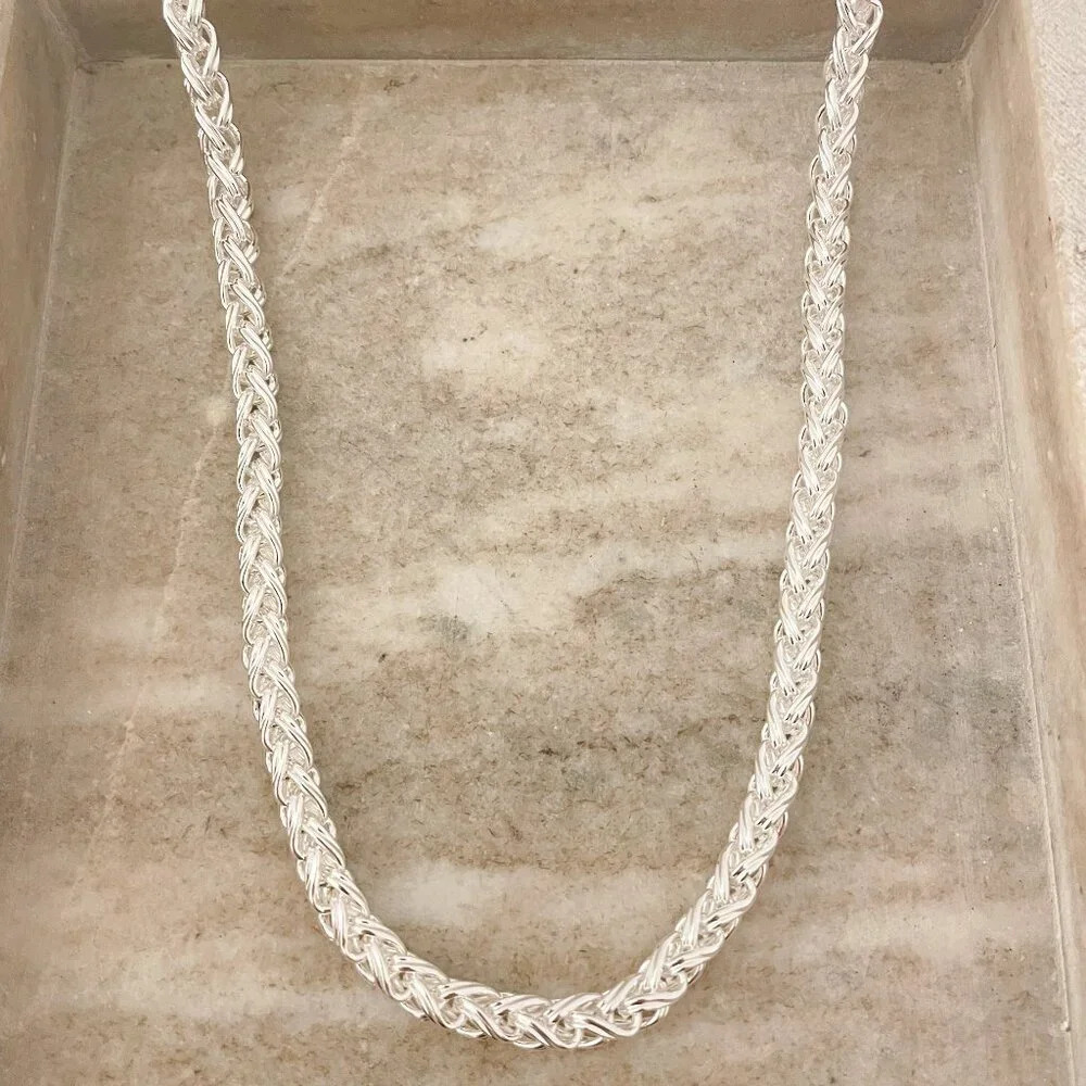 925 Sterling Silver Chain Link Necklace Thick Chunky Silver Statement Necklace
